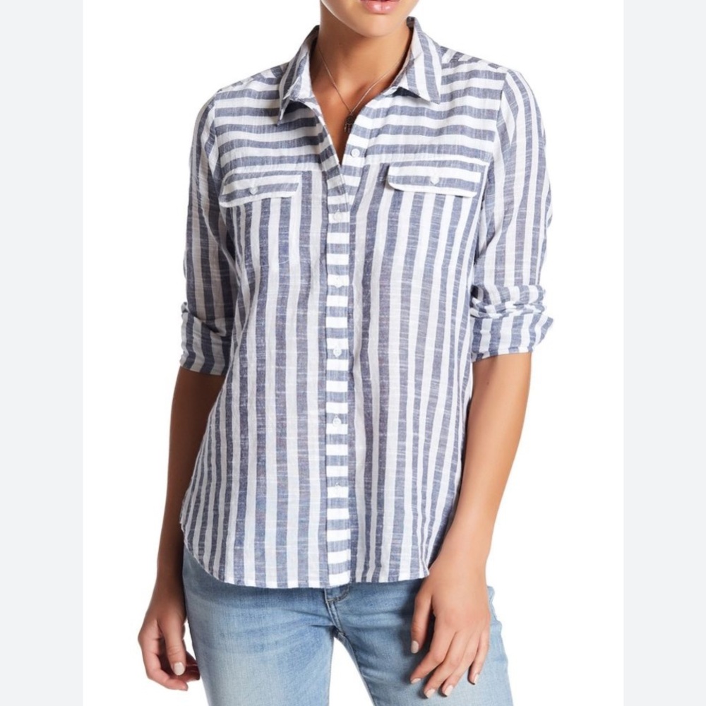LUCKY BRAND WOMENS BUTTON TOP